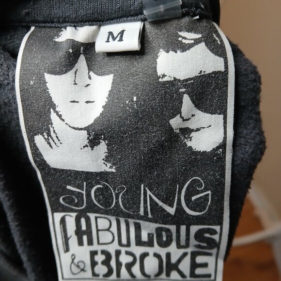 Young Fabulous & Broke On The Road Bella Faux Fur Sleeve Sweatshirt Medium - Picture 4 of 9